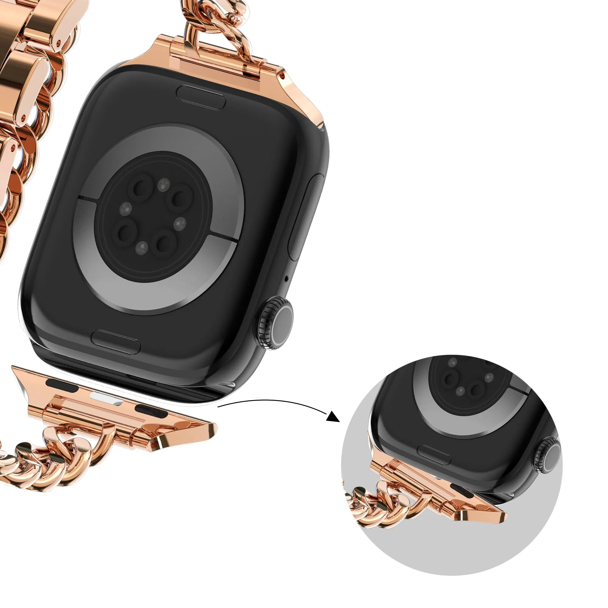 Bandz Apple Watch Stahlarmband 'Double Tour' (Roségold)