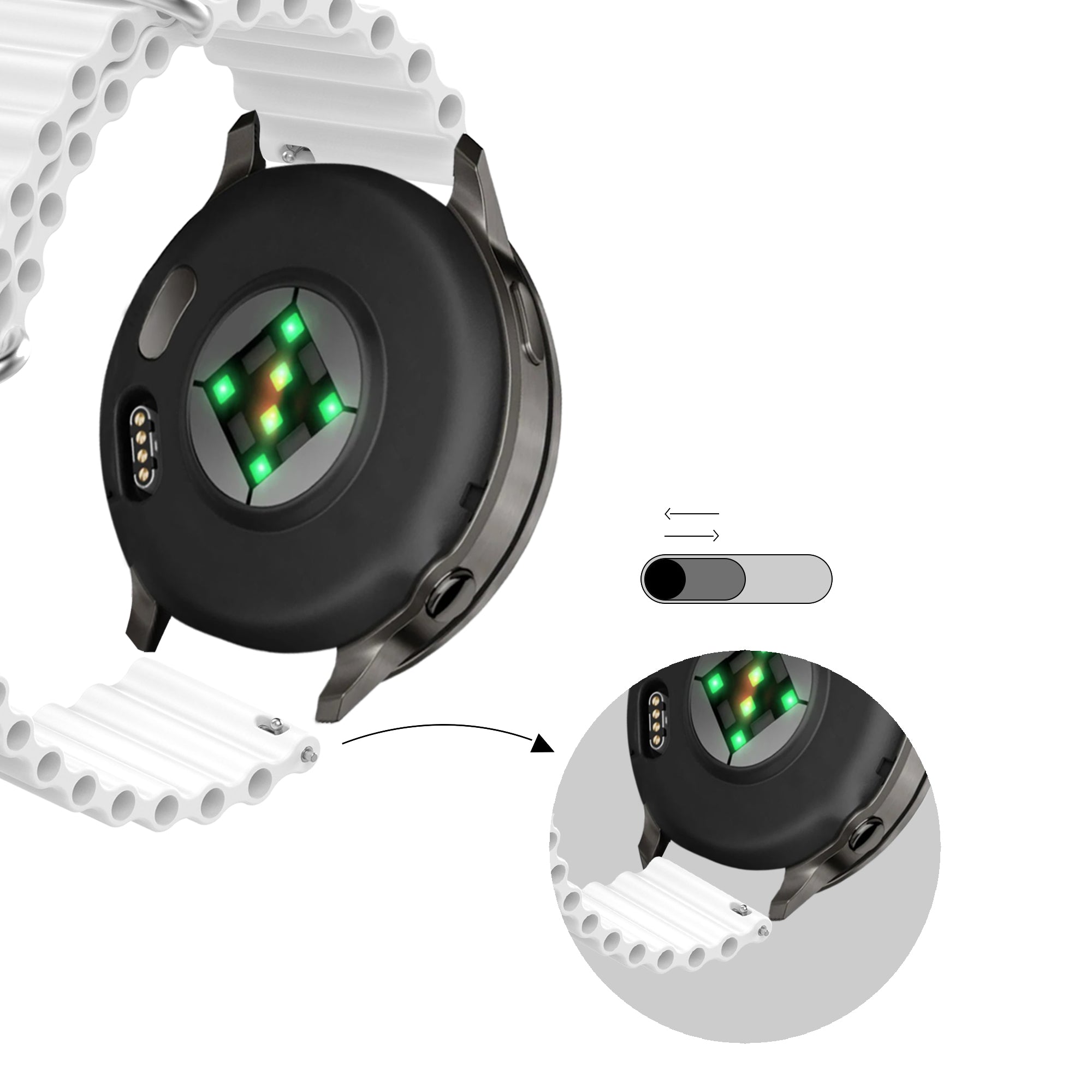 Bandz Garmin Approach S44 Ocean Armband 'Classic' (Weiß)