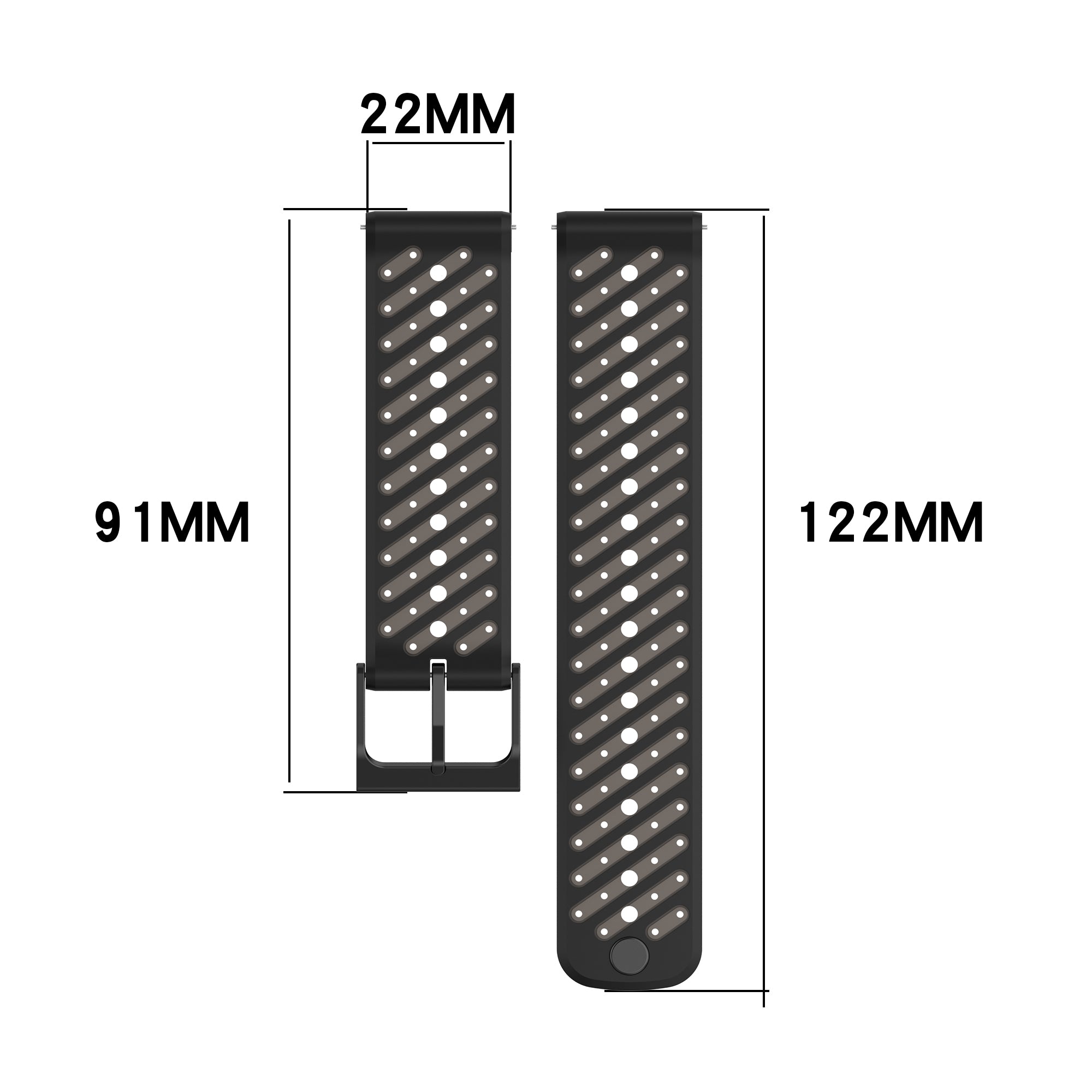 Xiaomi Watch S1 Striped Silicone Strap (Black)