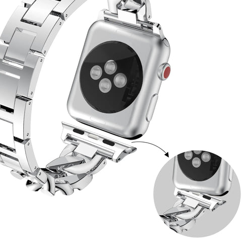 Bandz Apple Watch Chain Diamond Strap (Silver)