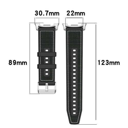 Samsung Galaxy Watch 8 - 40mm Hybrid Nylonarmband (Schwarz)