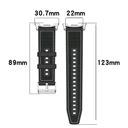 Samsung Galaxy Watch 9 - 44mm Nylon Hybrid Armband (Schwarz)