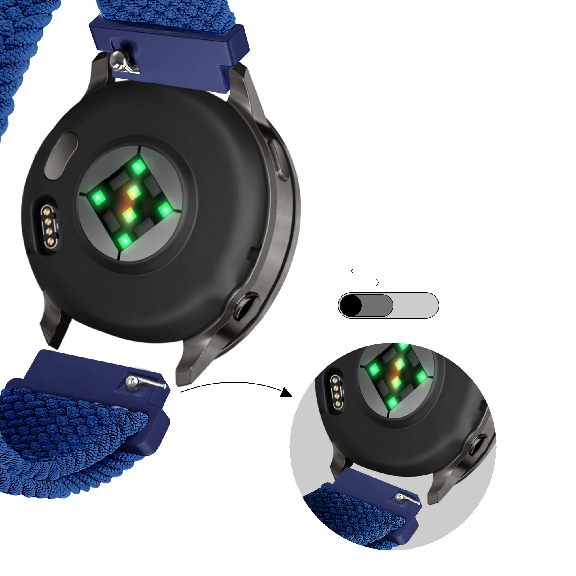 Bandz Garmin Venu 3s Verstellbares Geflochtenes Armband (Blau)