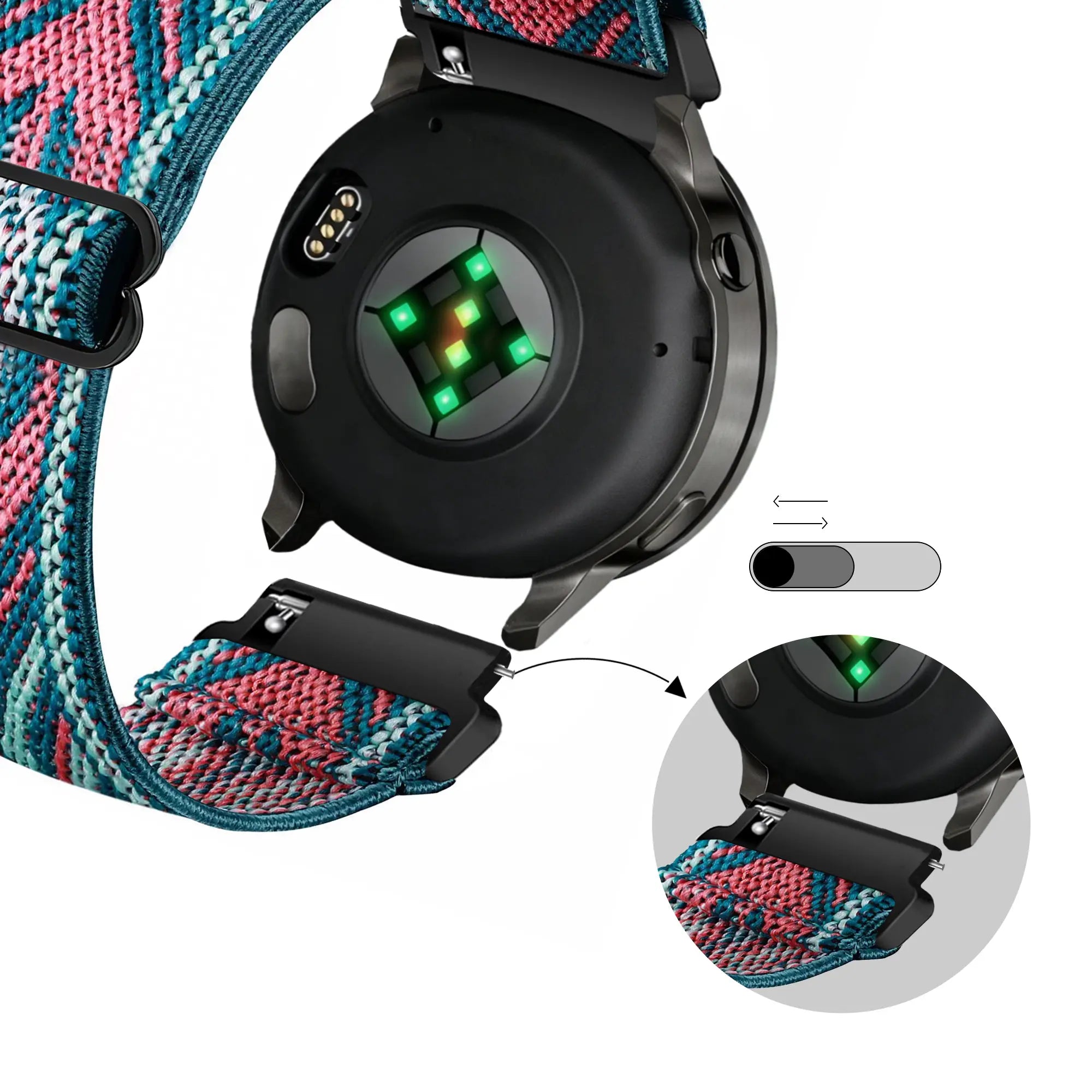 Bandz Levowatch Edgy Elastisches Nylonband (Blau Mix)
