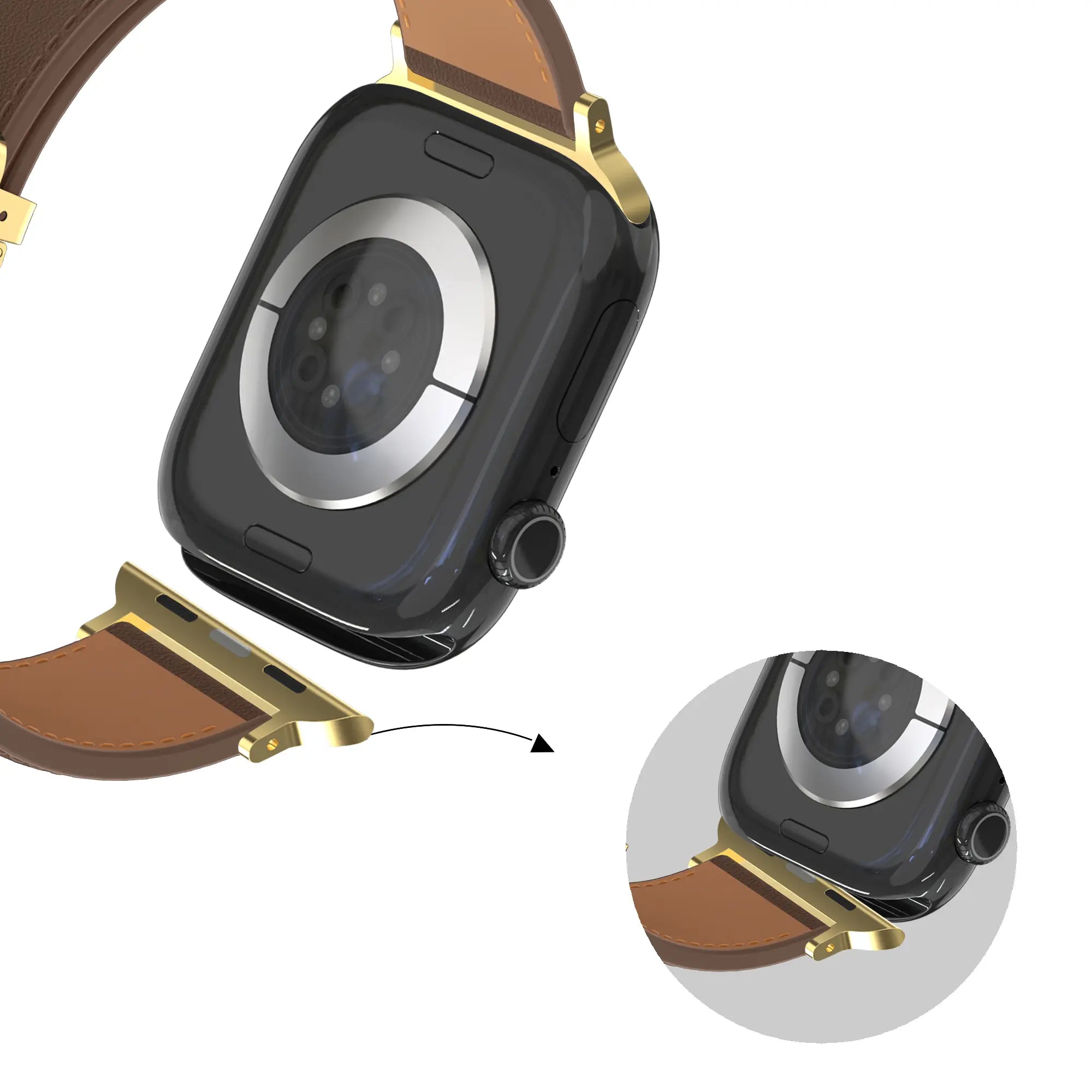 Bandz Apple Watch Lederarmband 'D-Type' (Dunkelbraun)