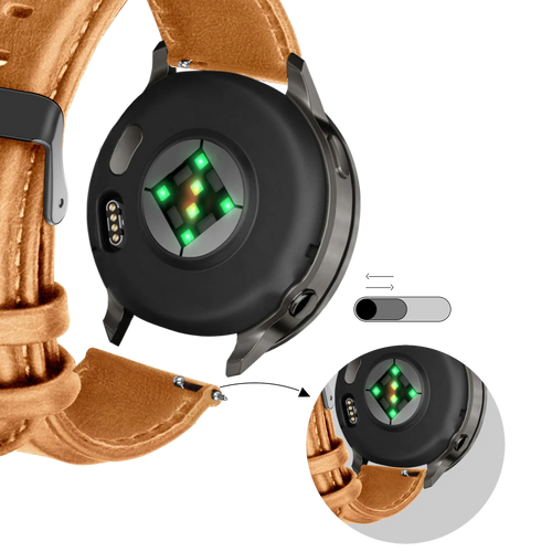 Bandz Garmin Venu 2 Lederarmband 'Classic' (Braun)