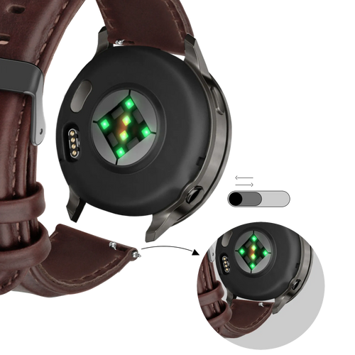 Bandz Garmin Vivomove Luxe Lederarmband 'Classic' (Dunkelbraun)