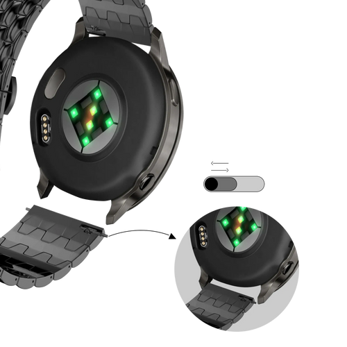 Bandz Garmin Bounce 2 Stahlarmband 'Dragon' (Schwarz)