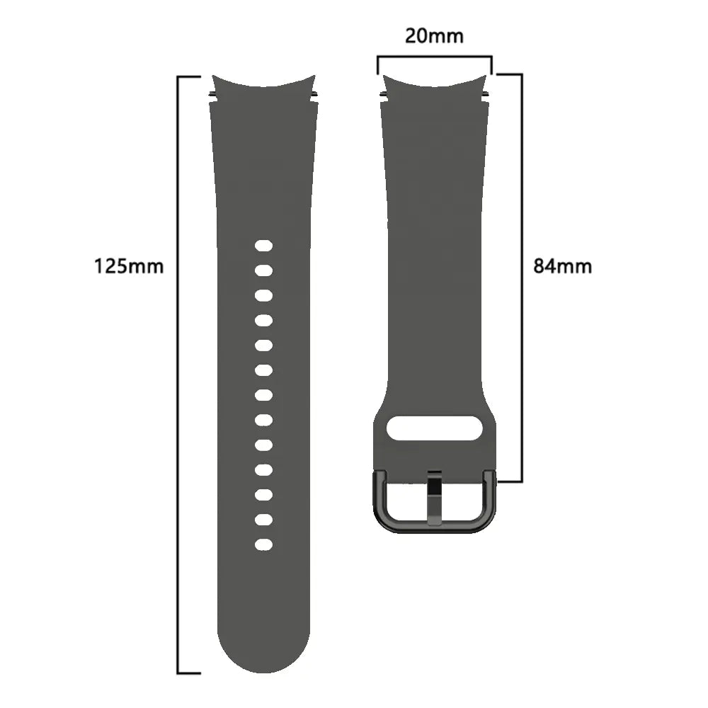 Samsung Galaxy Watch 7 - 44mm Silikon Schnallenarmband (Dunkelgrau)