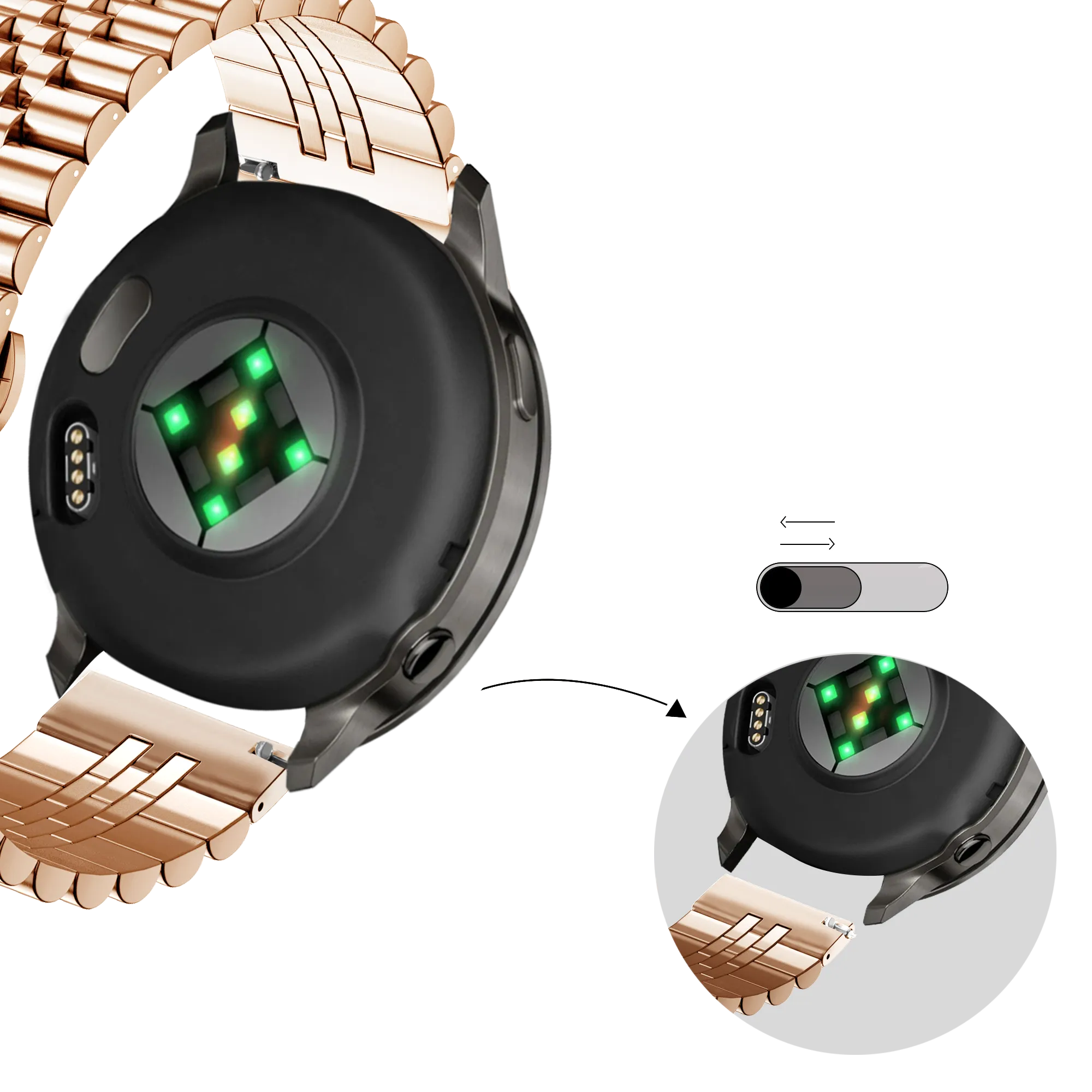 Bandz Garmin Venu 4 - 41mm Stahlarmband 'Jubilee' (Roségold)