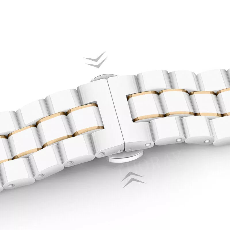 Huawei Watch 5 - 42mm Keramik Armband (Weiß/Gold)