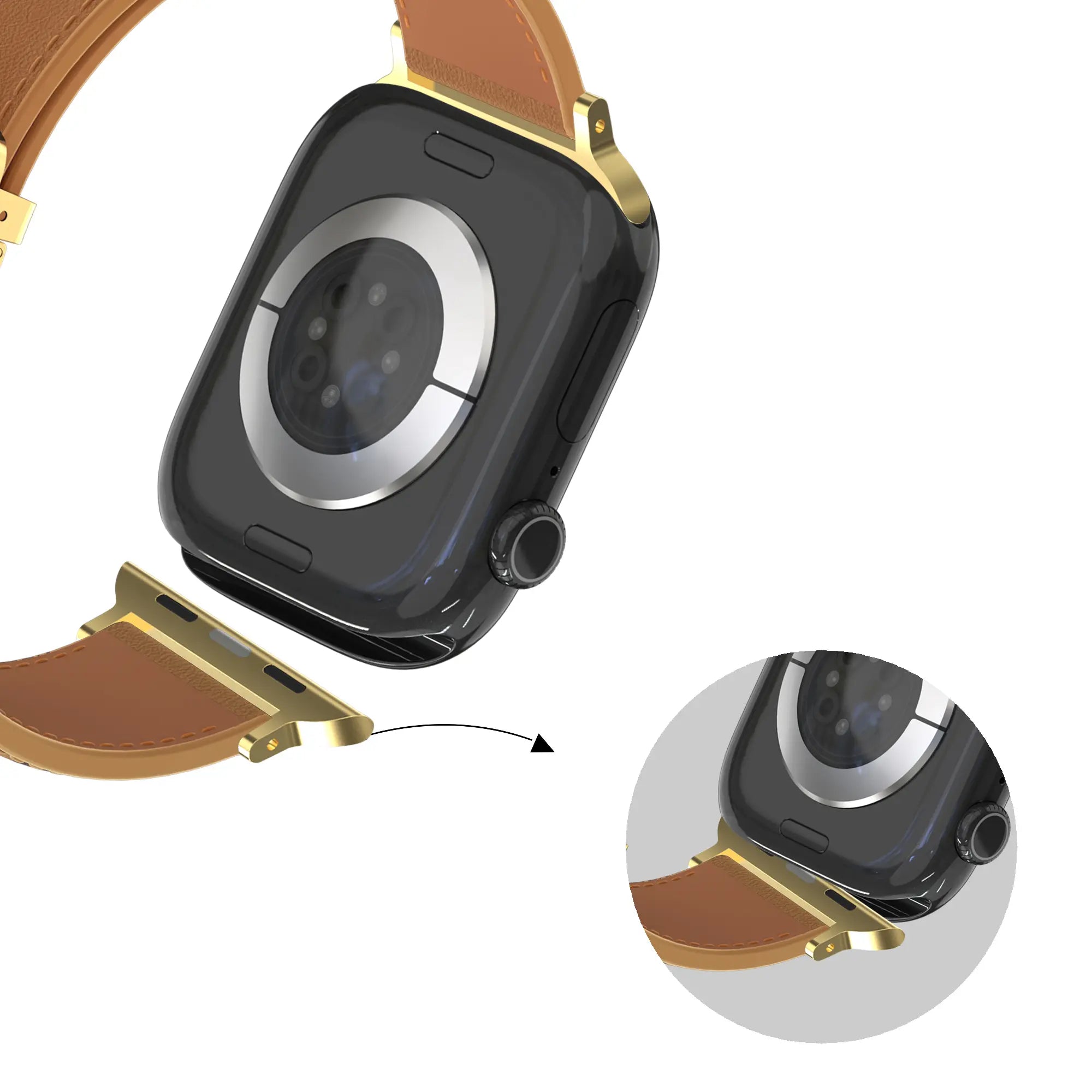 Bandz Apple Watch Lederarmband 'D-Type' (Milk Tea)