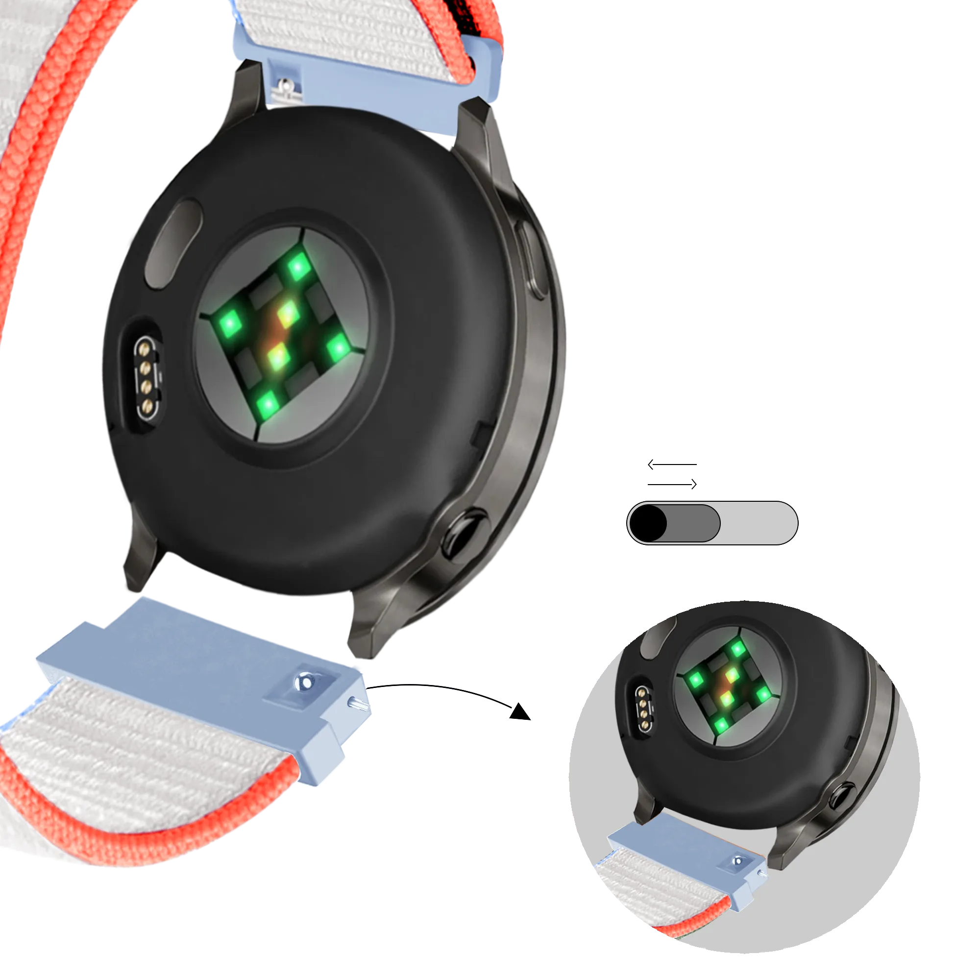Bandz Garmin Venu 3s Nylon Loop Armband (Milk White)
