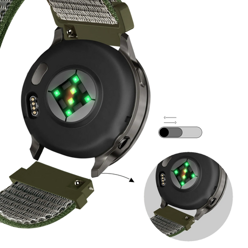 Bandz Garmin Vivoactive 6 Nylon Loop Strap (Olive Green)