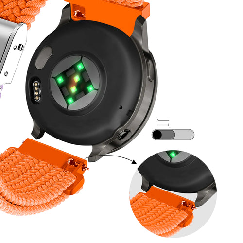 Bandz Garmin Forerunner 265 Woven Nylon Strap (Orange)