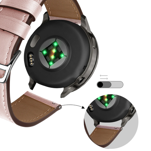 Bandz Garmin Forerunner 170 Leather Strap 'Deluxe' (Pink)