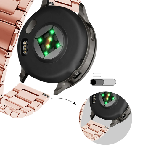 Bandz Garmin Forerunner 70 Stahlarmband 'Classic' (Rosa)