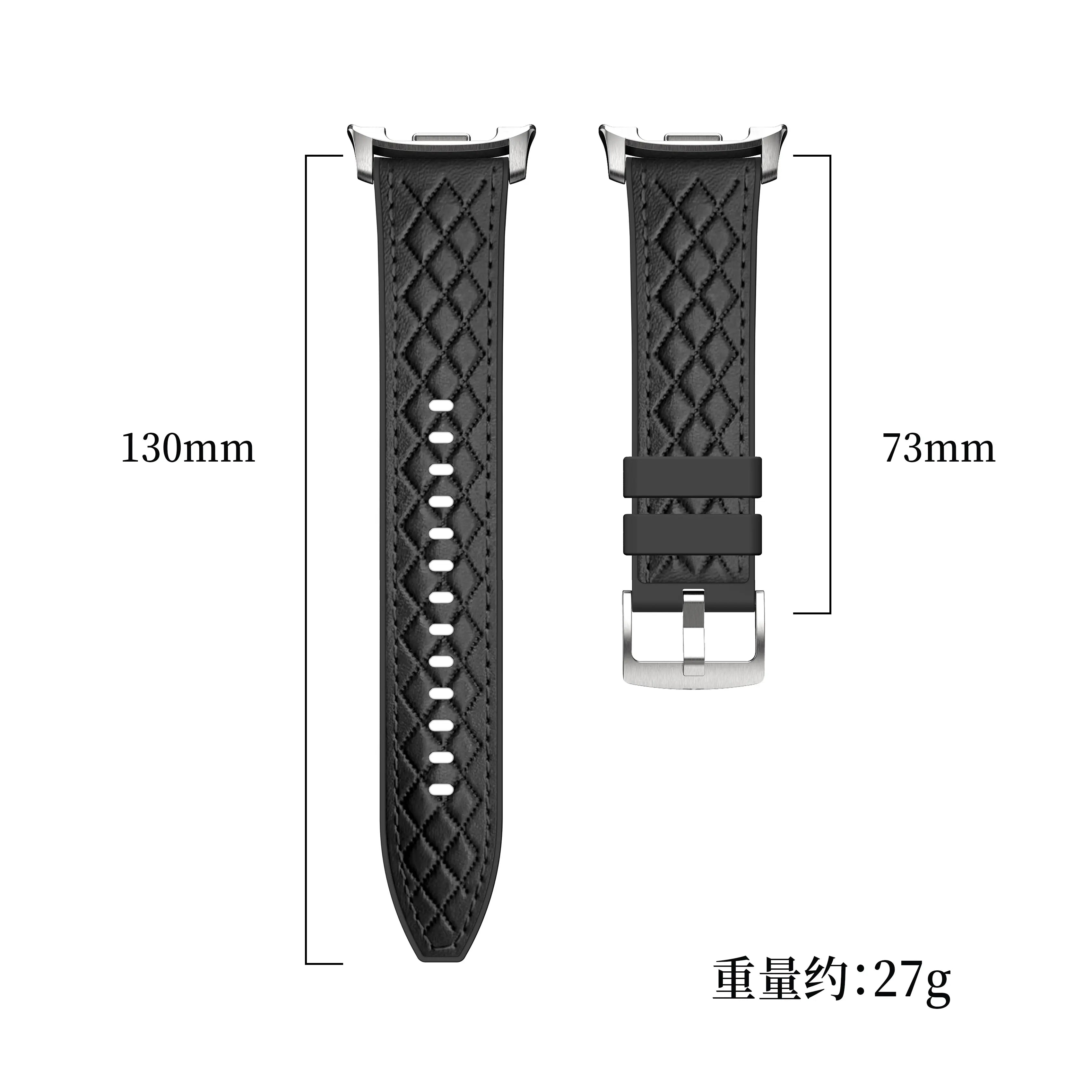 Samsung Galaxy Watch 9 - 44mm Diamond Hybrid Lederarmband (Beige)