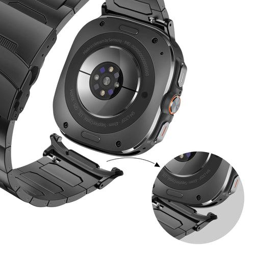 Bandz Samsung Galaxy Watch Ultra 2 Titanarmband 'Deluxe' (Schwarz)