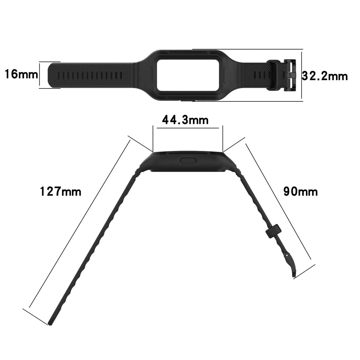 Huawei Band 8 TPU-Armband mit Rahmen (Schwarz)