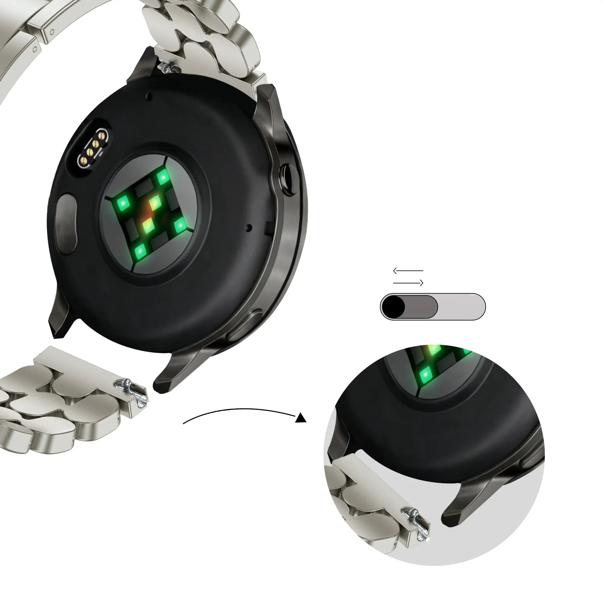 Bandz Zenwatch Venice Pro Steel Strap 'Oval' (Starlight)