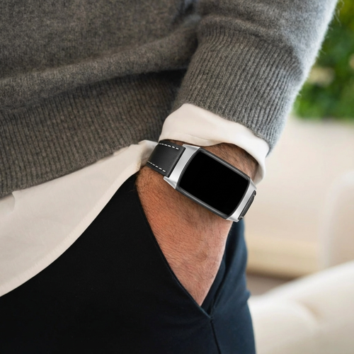 Fitbit Charge 6 Modern Leather Strap (Black)