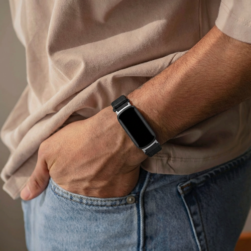 Fitbit Inspire 3 Nylonarmband (Schwarz)
