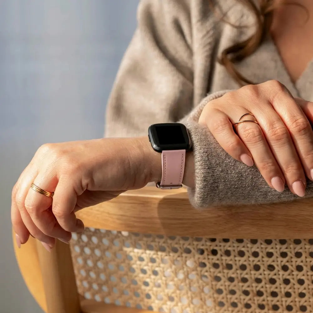 Fitbit Versa 3 Lederarmband (Rosa)
