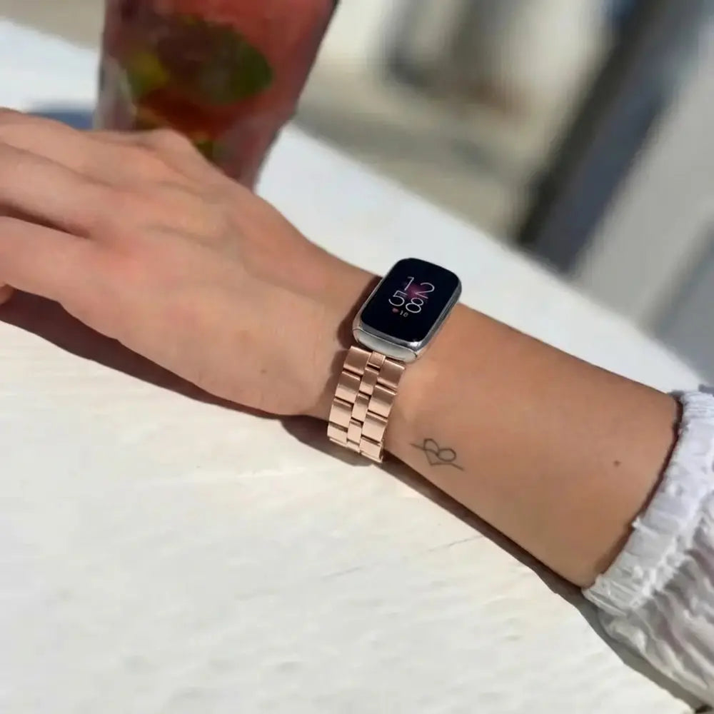 Fitbit Luxe stalen band (champagne goud)