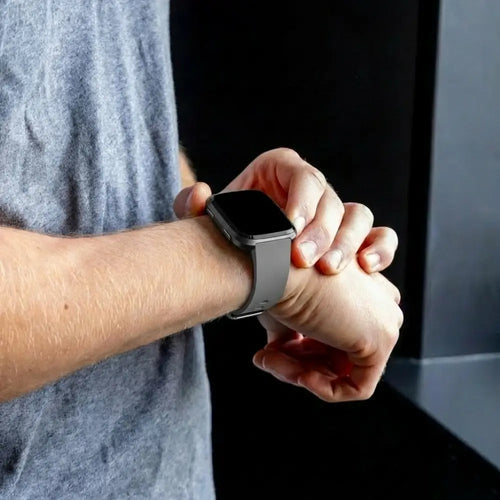 Fitbit Versa-Versa 2 Silicone Strap with Buckle (Grey)