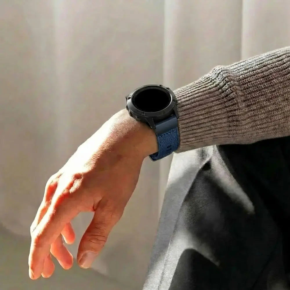 Garmin Fenix 5/6 Hybrid Nylonarmband (Blau)