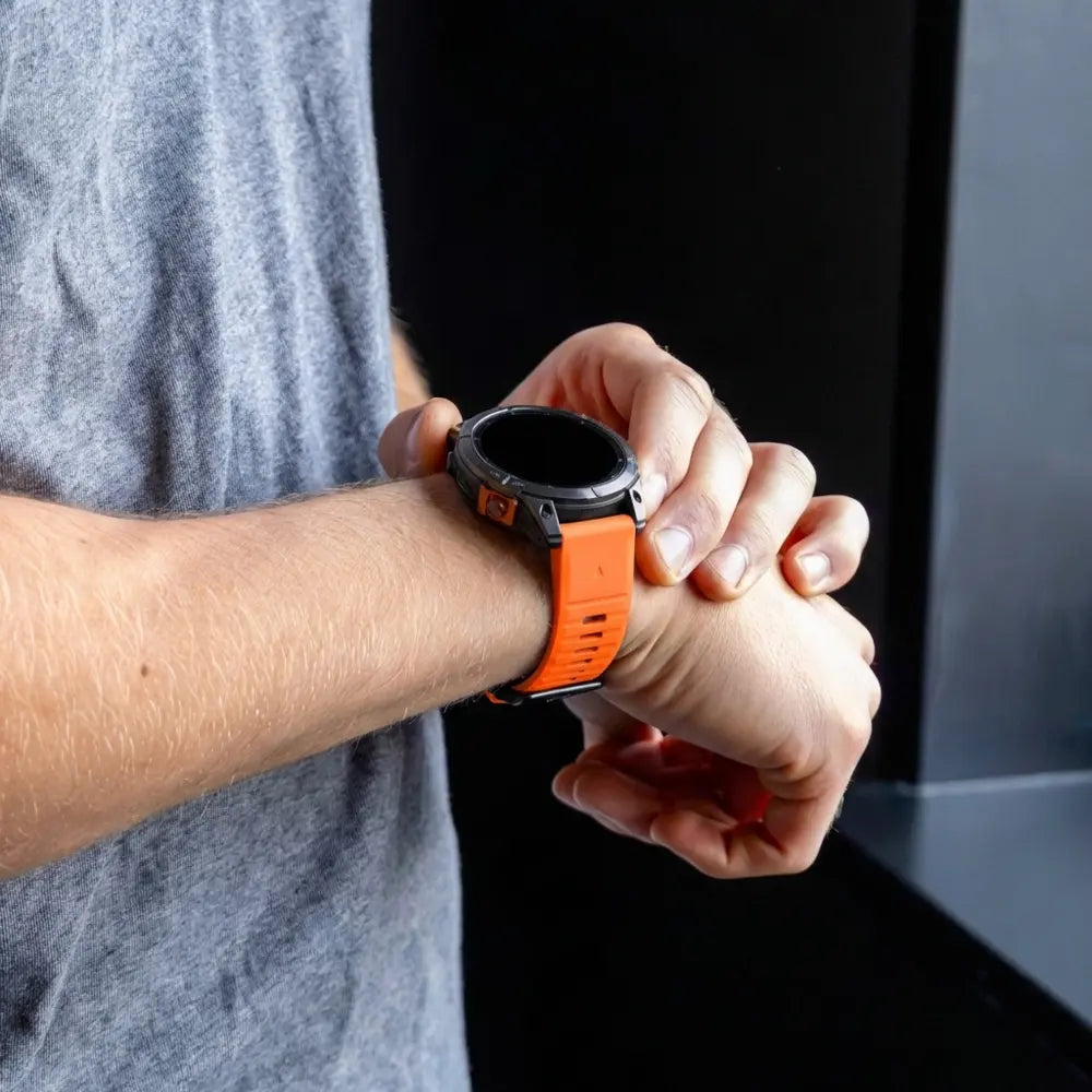 Garmin Quatix 5 / 6 / 7 Buckled Sport Strap (Orange/Black)