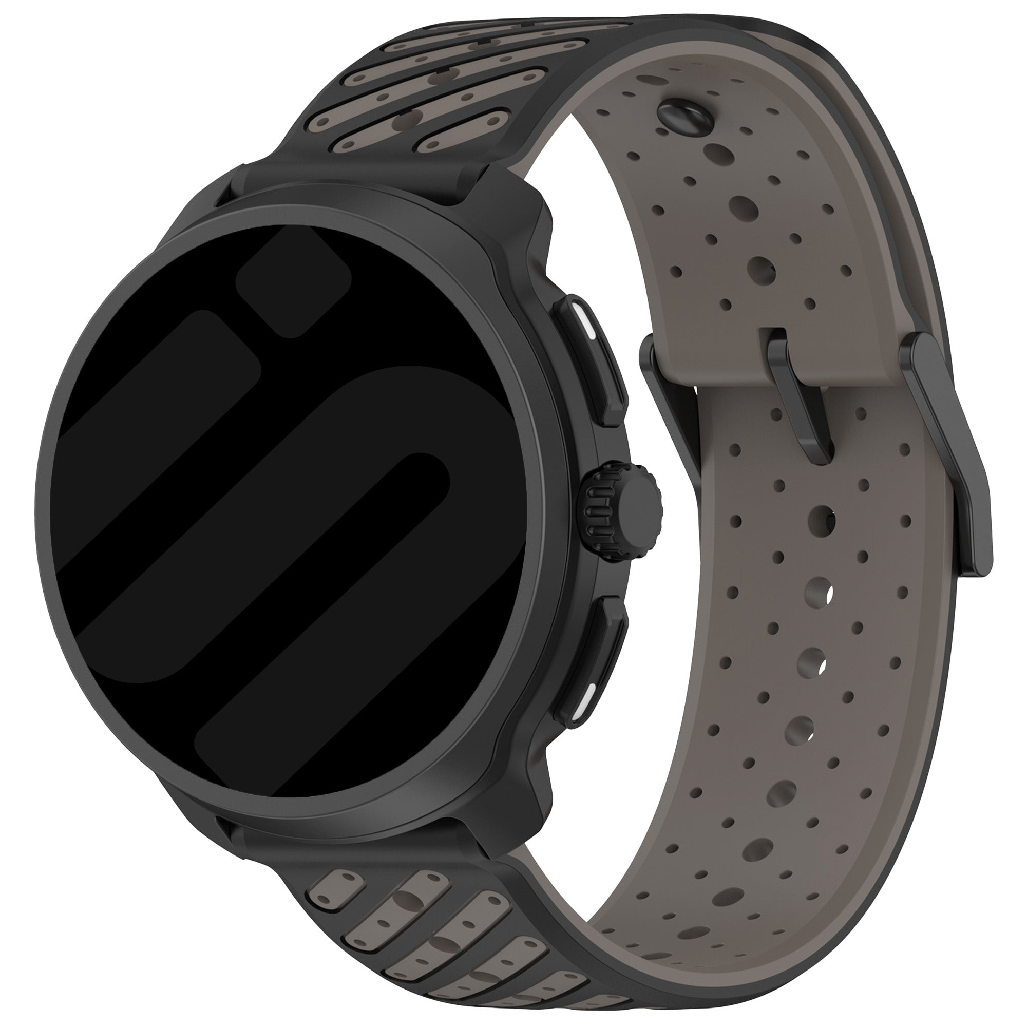 Coros Apex 46mm Gestreiftes Silikonarmband (Grau)