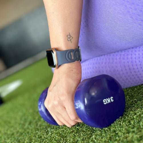 Apple Watch Silikon Kettenarmband (Grau-Blau)