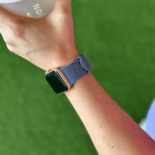 Apple Watch Silikon Kettenarmband (Grau-Blau)
