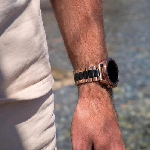 Samsung Galaxy Watch 46mm Stahlarmband (Roségold/Schwarz)