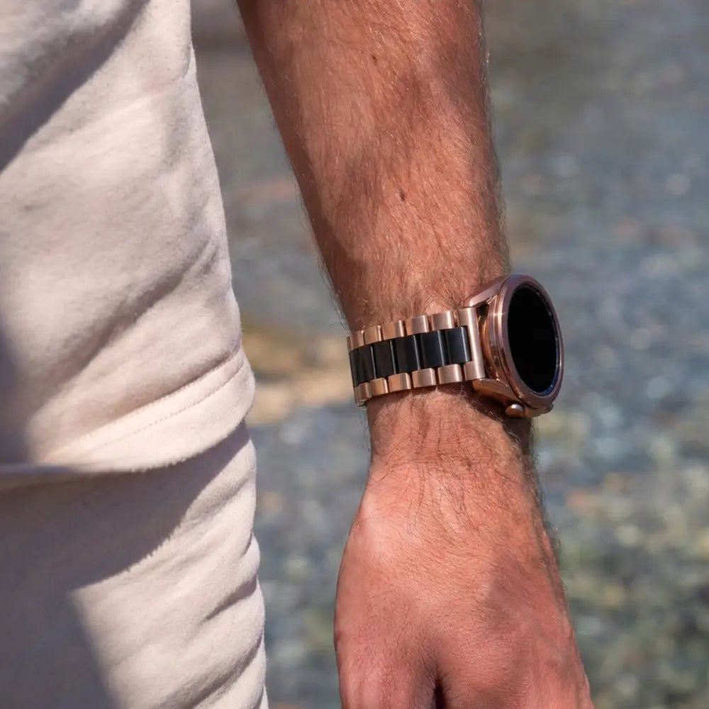 Samsung Galaxy Watch 46mm Stahlarmband (Roségold/Schwarz)