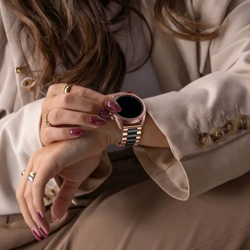 Samsung Galaxy Watch 46mm Stahlarmband (Roségold/Schwarz)