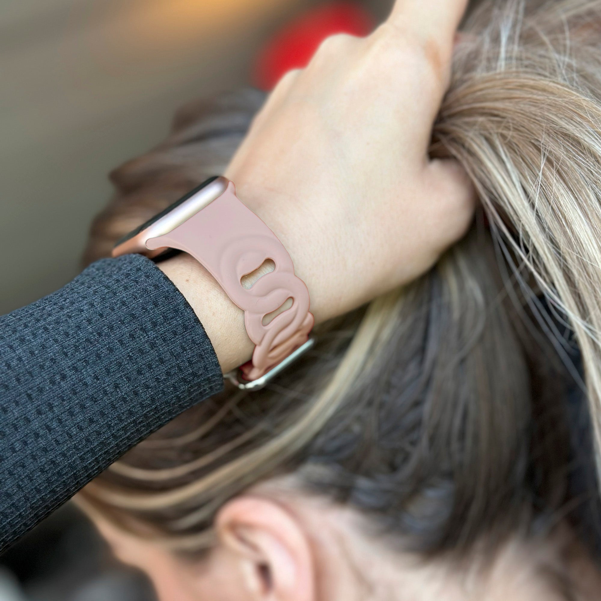 Apple Watch Silikon Kettenarmband (Rosa)