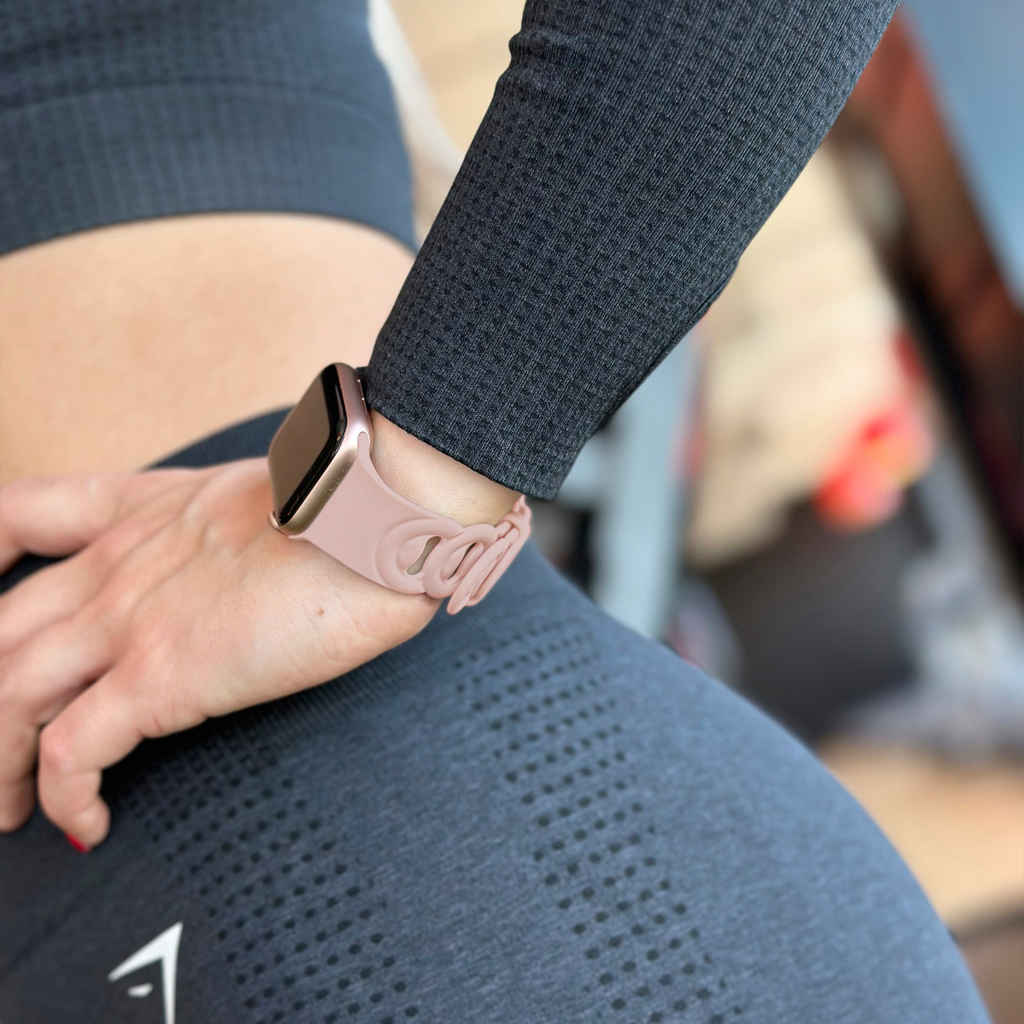 Apple Watch Silikon Kettenarmband (Rosa)