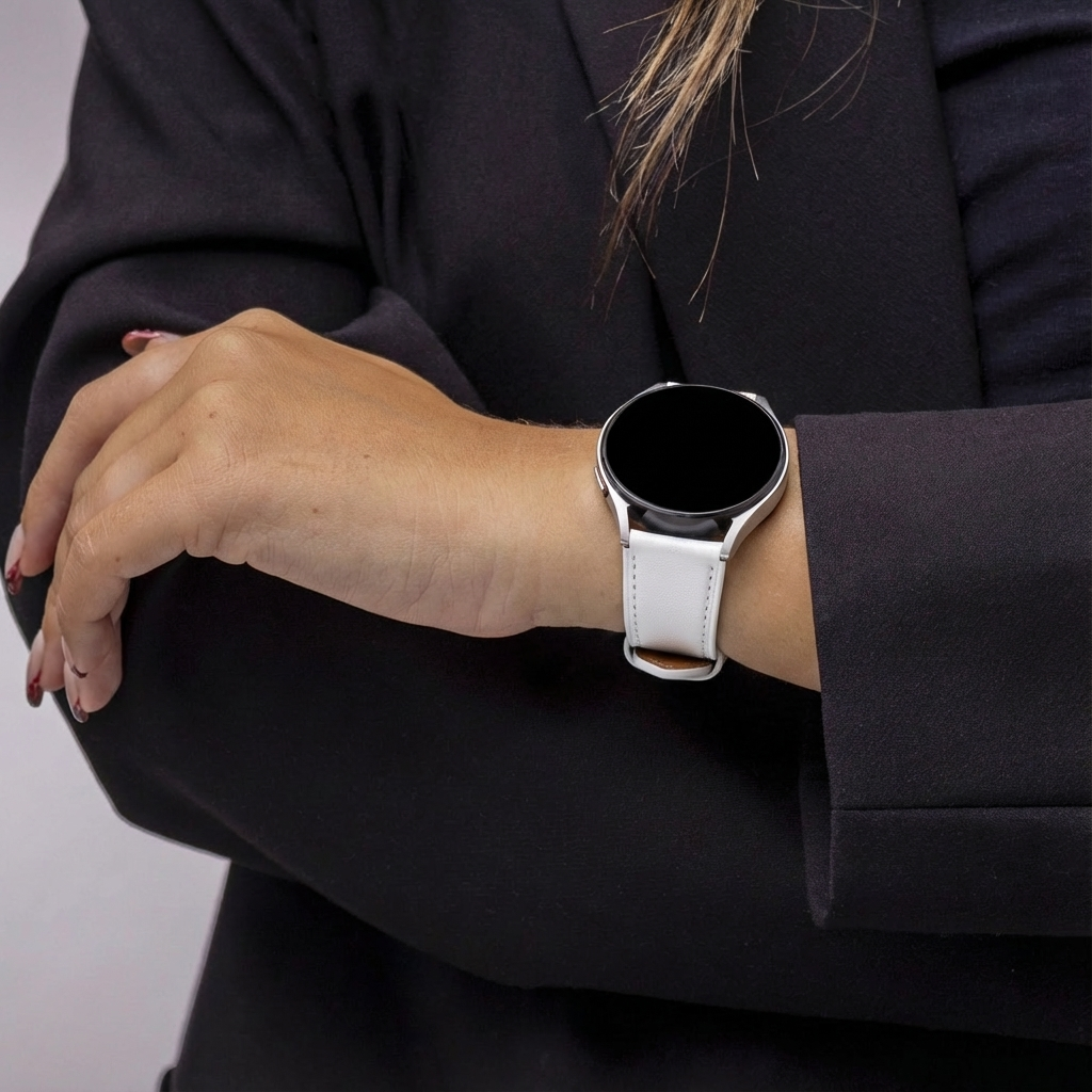 Huawei Watch GT 5 Pro - 46mm Modernes Lederarmband (Weiß)