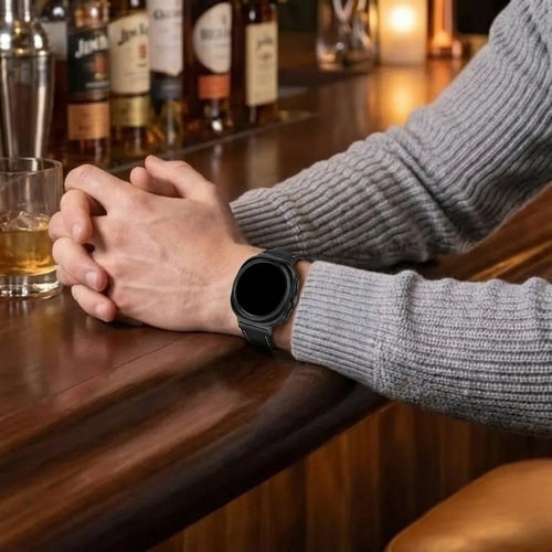 Samsung Galaxy Watch Ultra Leder-Schnallenarmband (Schwarz)