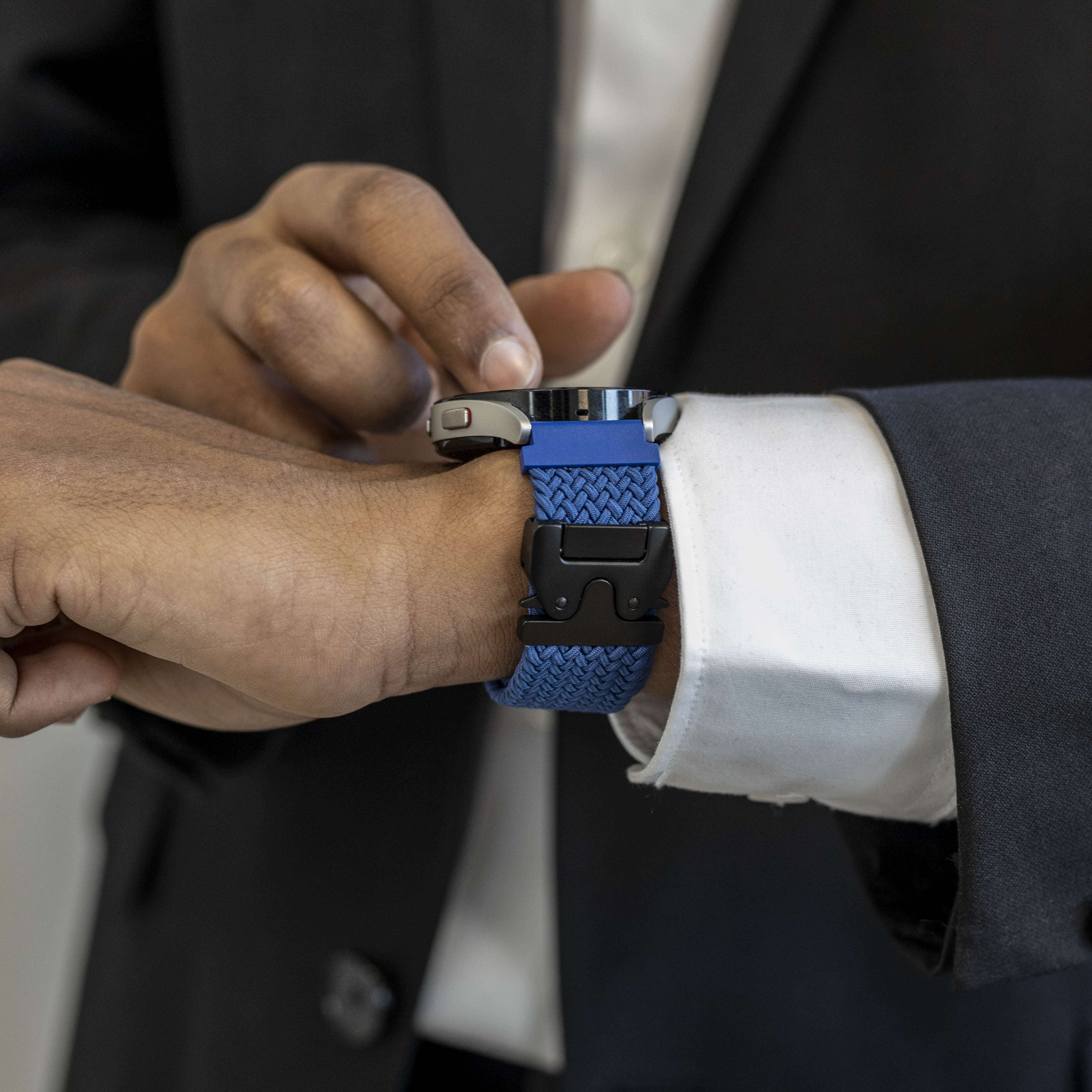 Garmin Venu 4 - 45mm Braided Strap with P-Buckle (Blue)