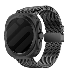 Samsung Galaxy Watch Ultra Milanese-Armband mit P-Schnalle (Schwarz)
