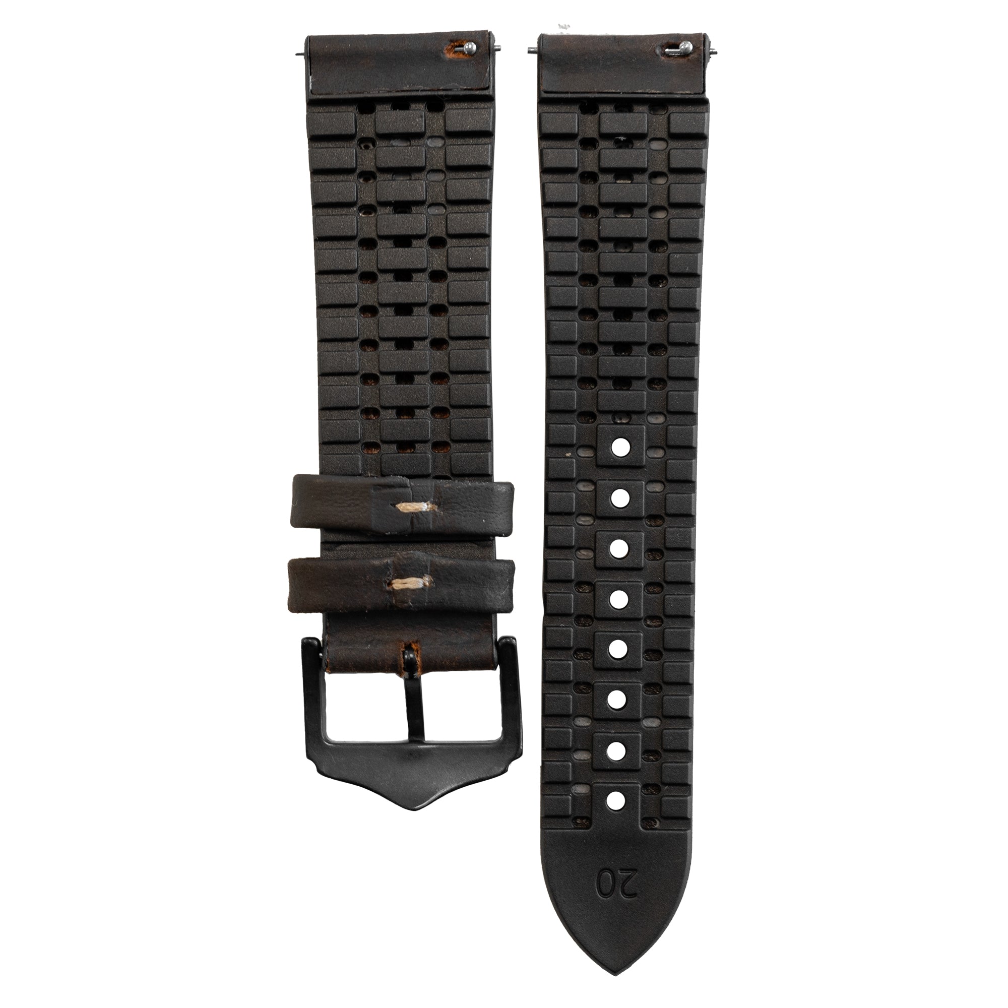 Coros Pace 2 Leather / Silicone Strap (Brown)