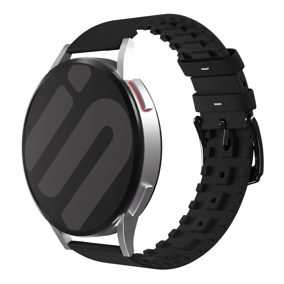 Amazfit Bip U (Pro) Leder-/ Silikonarmband (Schwarz)