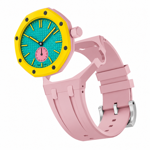 Swatch Royal Pop Silikon Armband - 3 Uhr (Rosa)