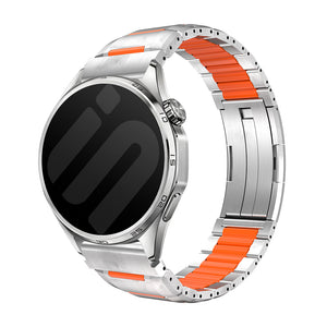 Gard Pro Health Smartwatch 2+ 'One Push' Steel Hybrid Strap (Titanium/Orange)