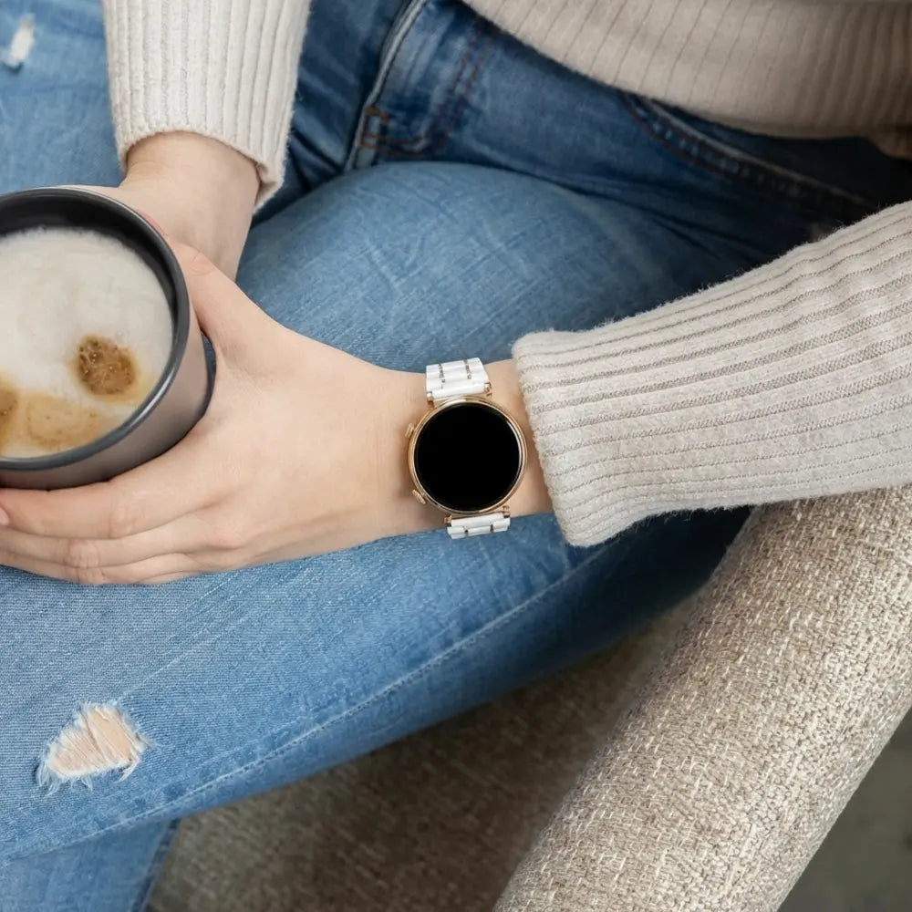 Huawei Watch GT 5 - 41mm Keramikarmband (Weiß/Gold)
