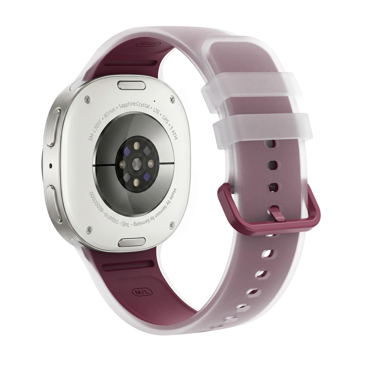 Samsung Galaxy Watch 9 - 44mm Jelly Silkonarmband (Weinrot)